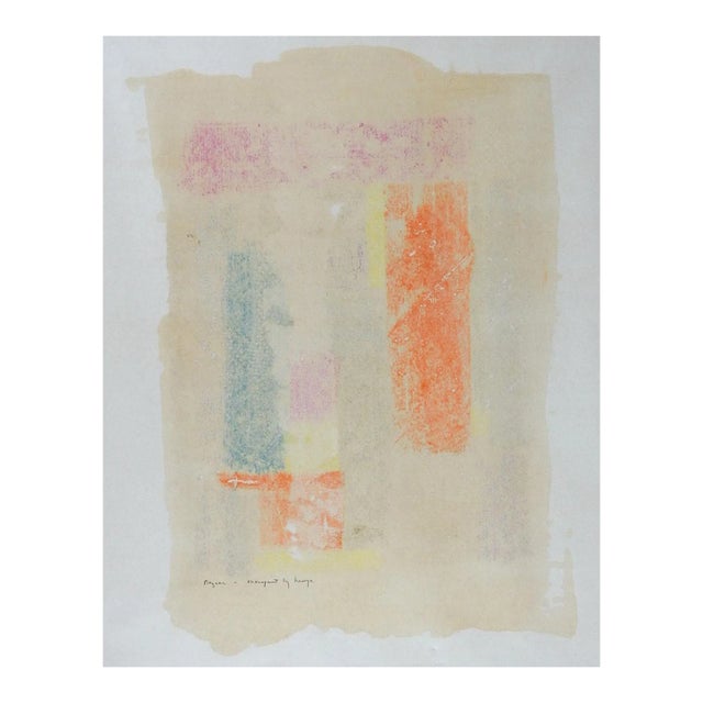 Vintage Mid 20th Century Abstract Monoprint For Sale