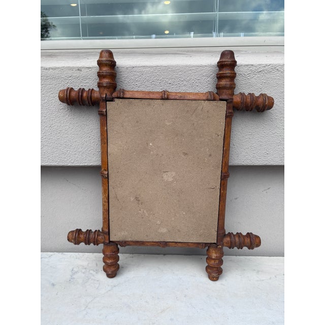 Small French Faux Bamboo Mirror, Circa 1900 For Sale - Image 4 of 4