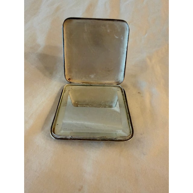 Vintage sterling silver compact case featuring a detailed map of Palestine and Israel on the top. Sleek and collectible,...