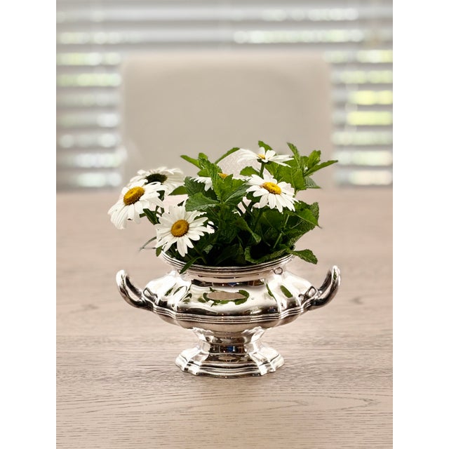 Vintage R. Wallace Silver Pedestal Cachepot Bowl - Emerson Hotel 0721 For Sale In Columbus - Image 6 of 8