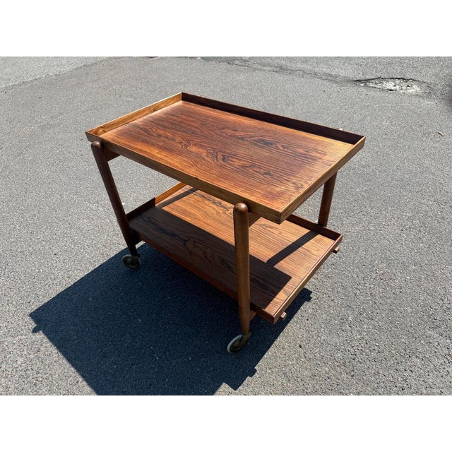 Poul Hundevad Vintage Danish Extendable Bar Cart by Poul Hundevad, 1960s For Sale - Image 4 of 16