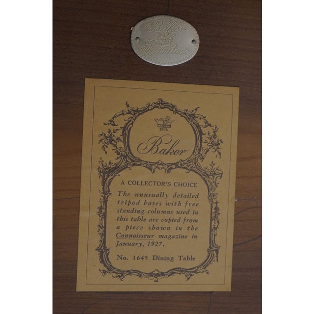 Baker Walnut English Style Oval Dining Table For Sale - Image 12 of 12