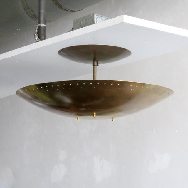 Elegant ceiling flushmount light designed by Gallery L7, handcrafted and finished in Los Angeles from American brass,...