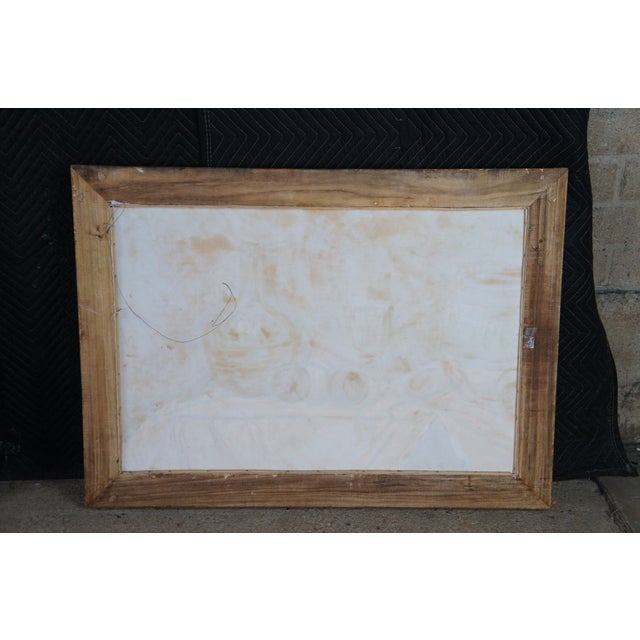 Mid 20th Century Flask Glass Jug Post Impressionist Still Life Oil Painting After Paul Cezanne For Sale - Image 10 of 10