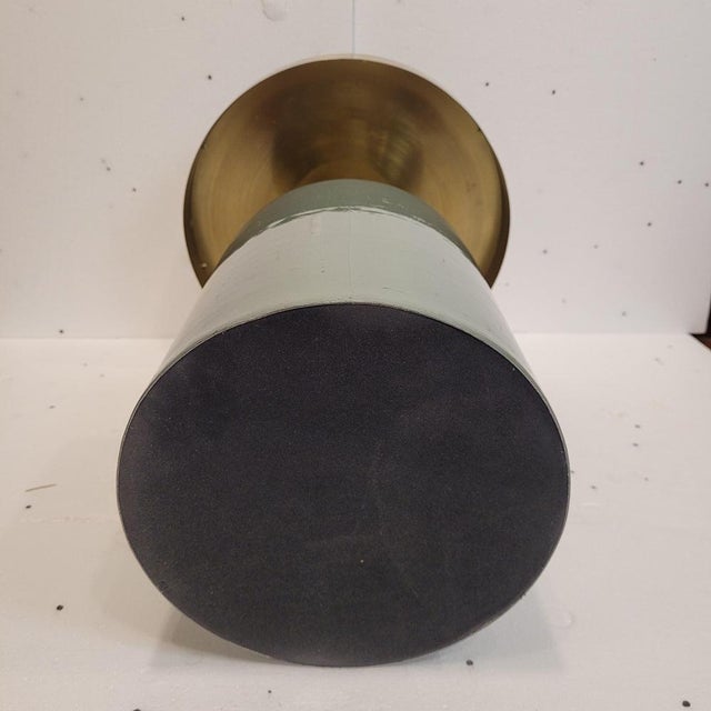 Glossy Aluminum, Enamel and Jade Side Table, France, 1990s For Sale - Image 15 of 18