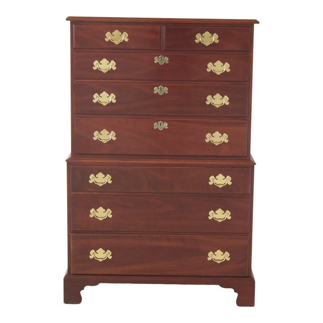 1980s Traditional Fancher Solid Cherry 2 Over 6 Drawer Cherry