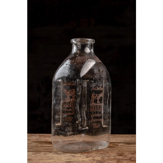1940s Vintage Glass Willow Dairy Farm Milk Jug For Sale - Image 5 of 5