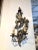 Traditional Italian Hand Carved Wood 2 Light Acanthus Leaf Motif Sconce in Distressed Silver Gilt and Mecca Finish For Sale - Image 3 of 13
