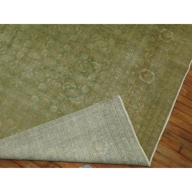 Early 20th Century Green Persian Tabriz Herati Rug - 10'4" x 13'2" For Sale - Image 10 of 12