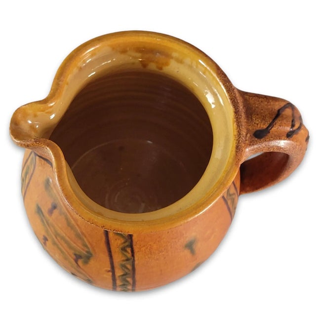West German Studio Pottery Pitcher Hand Thrown Ceramic Jug 7.25" For Sale In San Francisco - Image 6 of 10