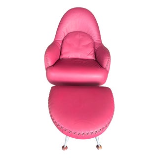 Set of DS 102 Chair and Ottoman by Mathias Hoffmann for de Sede, 1990s For Sale