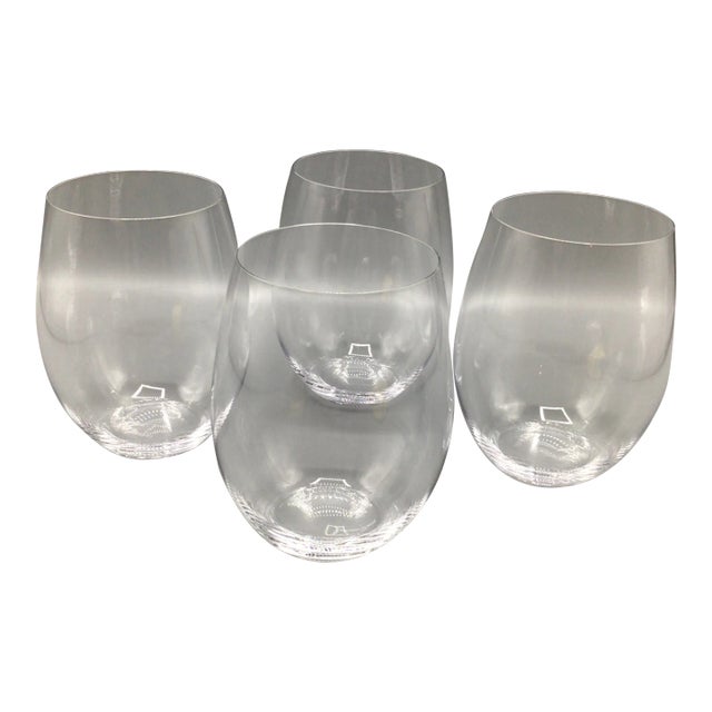 2000s Riedel Stemless Crystal Wine Glasses-Set of 4 For Sale