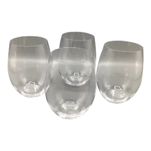 2000s Riedel Stemless Crystal Wine Glasses-Set of 4