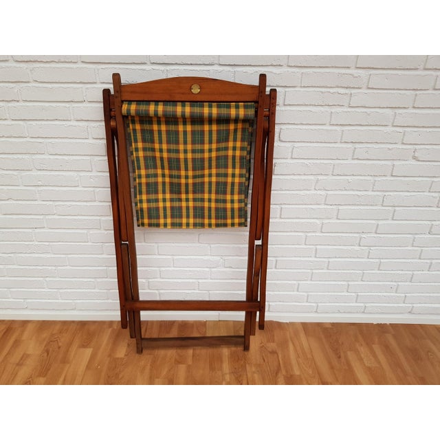 Scandinavian Fabric and Teak Folding Chair, 1960s For Sale - Image 8 of 16