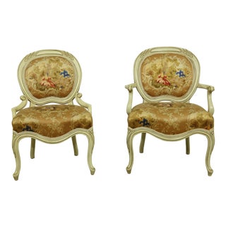 Statesville French Victorian Style His & Hers Parlor Chairs - a Pair For Sale