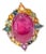 Bochic “Capri” Vintage Ruby & Multi Sapphire Ring Set In 18K Gold & Silver For Sale