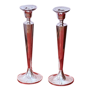 Pair of Weighted Sterling Silver Art Deco Candlesticks