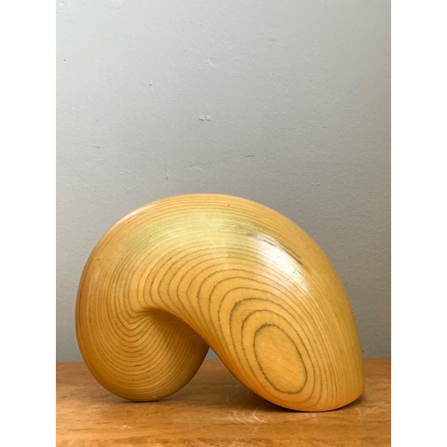 Vintage Abstract Wood Nautilus Shell Sculpture For Sale - Image 10 of 12
