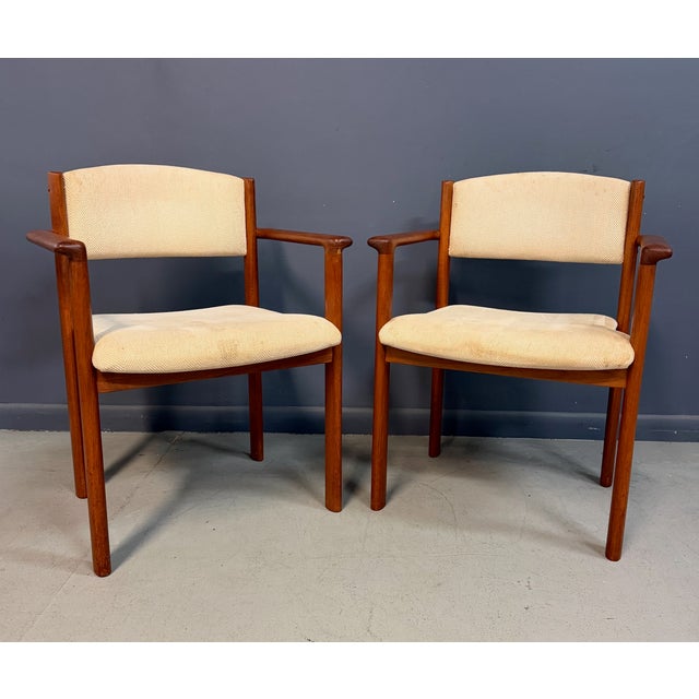 Brown Set of Six Scandinavian Modern Teak Stacking Armchairs, Denmark or Norway, 1970s For Sale - Image 8 of 13