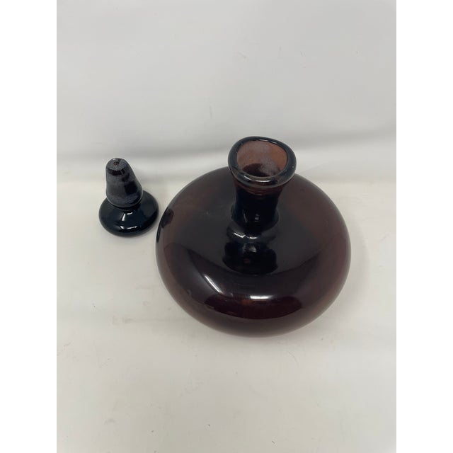 Mid-Century Modern Mid Century Modern Purple Glass Ships Decanter For Sale - Image 3 of 6