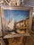 Sky Blue Mid 20th Century Mannerist Large Scale Oil Painting on Canvas, Boats in the Port by E Tiedemann, Framed For Sale - Image 8 of 12