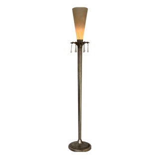 Murano Glass Floor Lamp with Bronze Patinated Base, 1950s For Sale