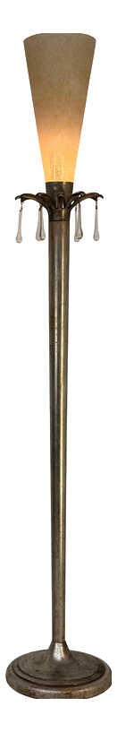 Murano Glass Floor Lamp with Bronze Patinated Base, 1950s