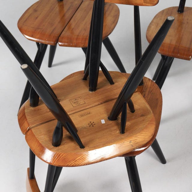 Pirkka Dining Set by Ilmari Tapiovaara for Asko & Laukaan Puu, 1950s, Set of 6 For Sale - Image 10 of 11