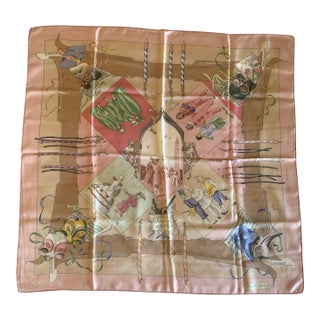 1990s Vintage Hermès "Le Carnaval De Venise" Silk Scarf For Sale