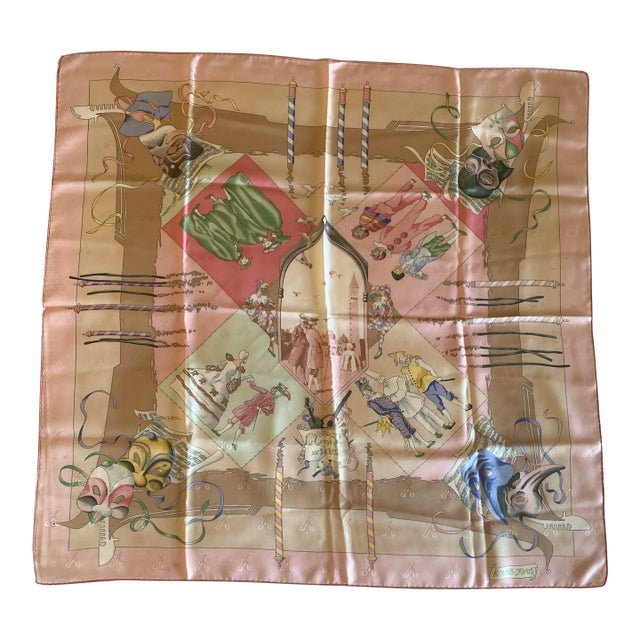 1990s Vintage Hermès "Le Carnaval De Venise" Silk Scarf For Sale