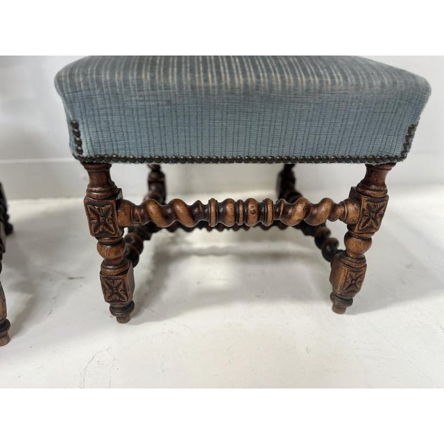 19th Century Louis XIII Twisted Oak Chairs, Set of 2 For Sale - Image 5 of 12
