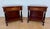 Elegant pair of French Empire style nightstands crafted from wood, featuring beautiful floral marquetry decoration and...