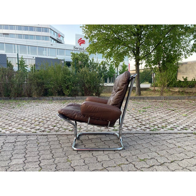 This Wing Wingback lounge chair and ottoman were designed by Harald Relling and were produced by Westnofa in Norway. It´s...