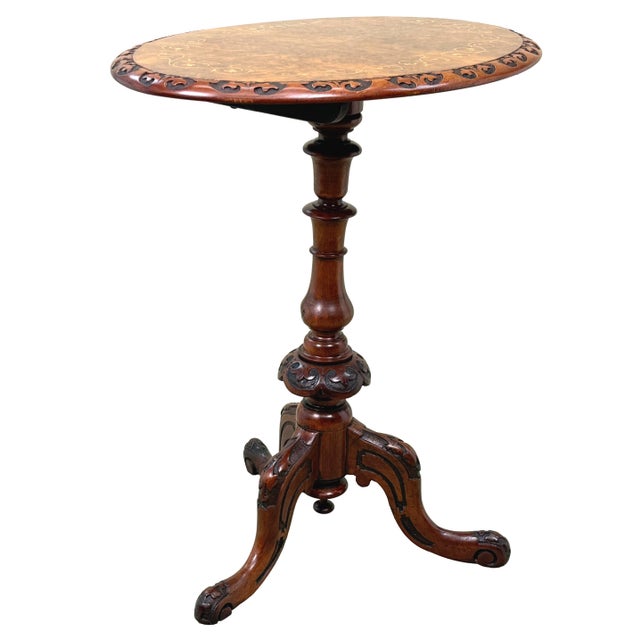 Victorian Burr Walnut Oval Occasional Lamp Table, 19th Century, 1860 For Sale - Image 10 of 11