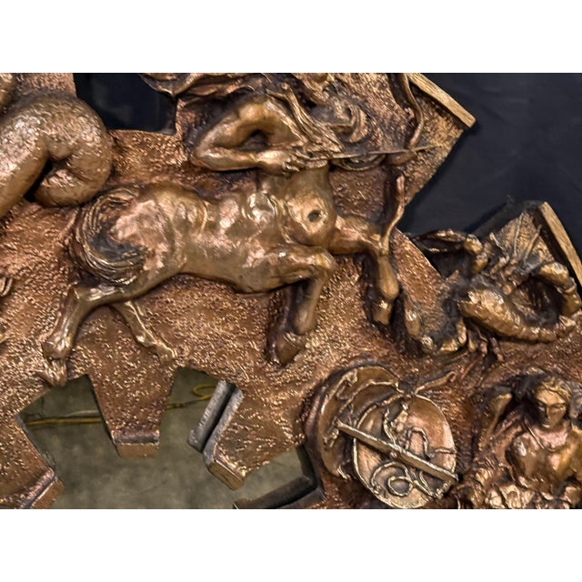 Bronze Vintage c.1970's Finesse Originals Gold Zodiac Astrology Mirror / Wall Sculpture in Fiberglass For Sale - Image 8 of 9