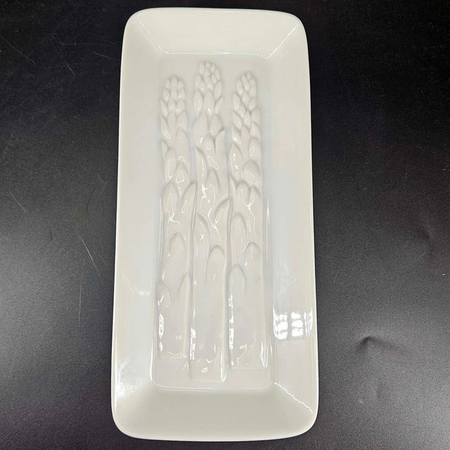 Mid-Century Modern Vintage Mid-Century Modern Fitz & Floyd Asparagus Majolica Serving Dish Plate Trays - Set of 4 For Sale - Image 3 of 3