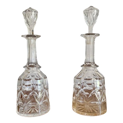 Antique Edwardian Decanters, 1900, Set of 2 For Sale
