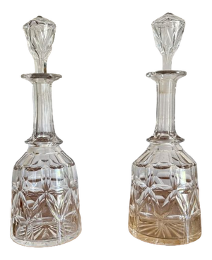 Antique Edwardian Decanters, 1900, Set of 2