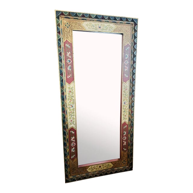 Vintage Full Length Multi Dimensional Polychrome Mirror For Sale