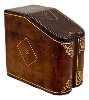 Vintage Italian Gilt Tooled Leather Card Box