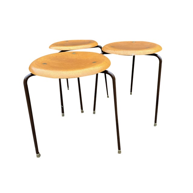 Mid-Century Danish Dot Stool by Arne Jacobsen for Fritz Hansen, 1950s For Sale