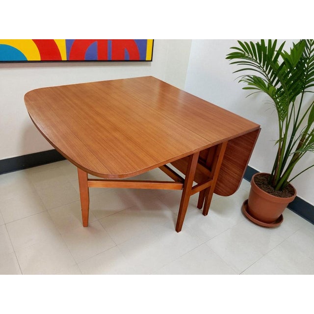 Mid-Century Modern Vintage Dining Table in Teak with Drop Leaf, 1970 For Sale - Image 3 of 16