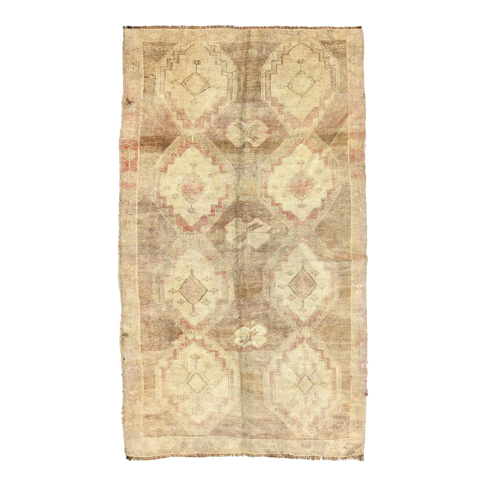 Mid 20th Century Large Vintage Washed Out Kars Rug | Chairish