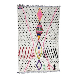 Handmade Berber Azilal Wool Rug - 9.8 X 6.2 Ft For Sale
