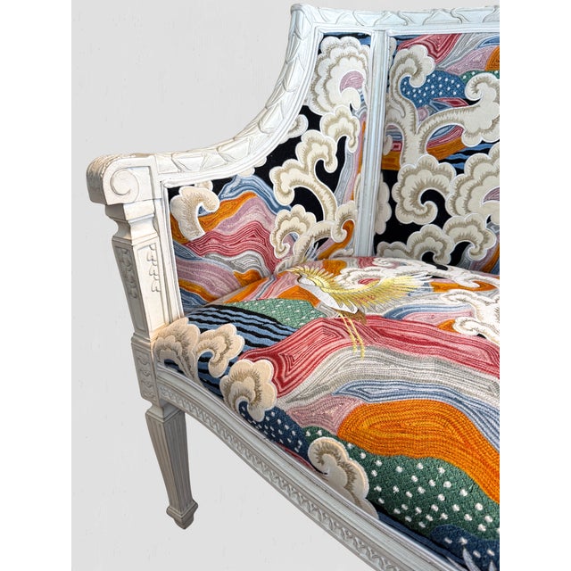 Louis XV Style Chair Vintage Newly Upholstered Crane For Sale - Image 11 of 18