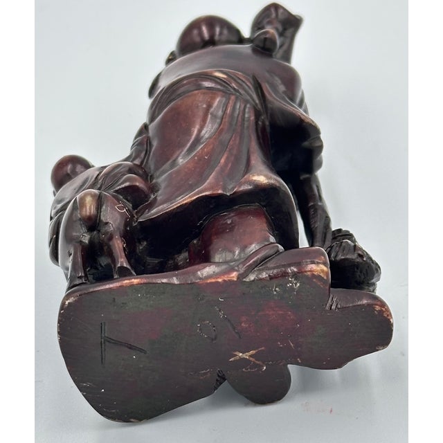 Stone Antique Chinese Carved Soapstone Shou Deity of Prosperity and Longevity For Sale - Image 7 of 10