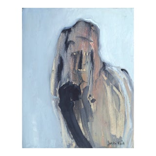 Vintage Abstract Expressionist Figurative Oil Painting, Style of Edvard Munch by Jacqueline (Jackie) Kirk For Sale