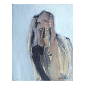 Vintage Abstract Expressionist Figurative Oil Painting, Style of Edvard Munch by Jacqueline (Jackie) Kirk