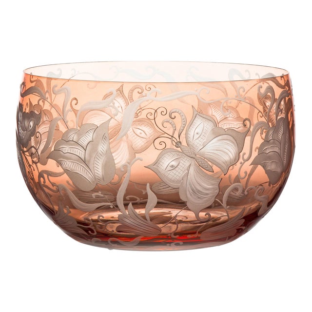 Social Butterflies Large Round Bowl, Salmon For Sale