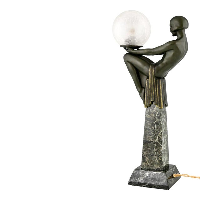French Art Deco Table Lamp by Max Le Verrier, 1925 For Sale - Image 9 of 11